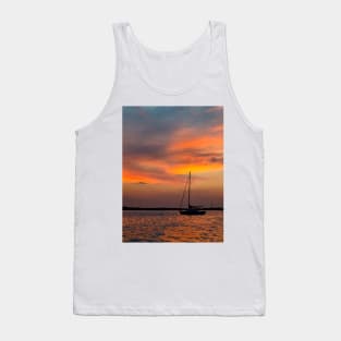 Orange Sunset Over the Toms River. Tank Top